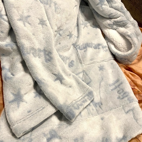 Comfy Disney Happy Potter Lounge PJs Super Soft Fleece w Hoodie Gray/Blue L - Picture 8 of 10